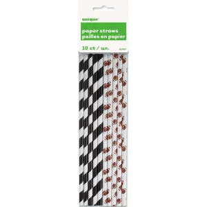 10 Football Paper Straws