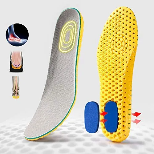 3 Pairs Elastic Shock Absorbing Shoe Insoles Breathable Honeycomb Sneaker Inserts Sports Shoe Insole Replacement Insoles for Men and Women 3 Pairs UK7-11