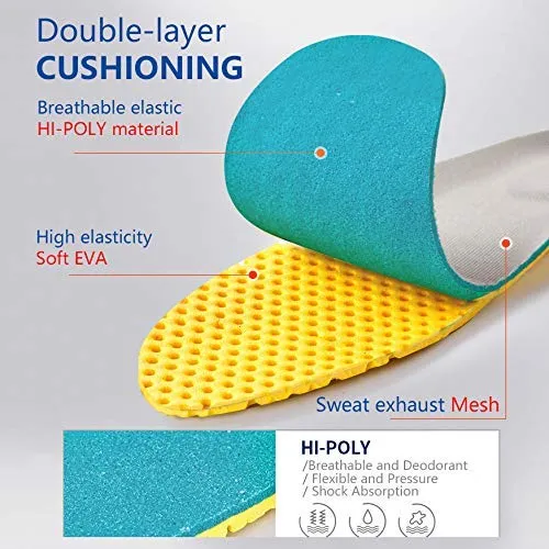 3 Pairs Elastic Shock Absorbing Shoe Insoles Breathable Honeycomb Sneaker Inserts Sports Shoe Insole Replacement Insoles for Men and Women 3 Pairs UK7-11