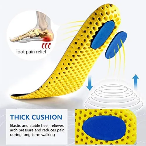 3 Pairs Elastic Shock Absorbing Shoe Insoles Breathable Honeycomb Sneaker Inserts Sports Shoe Insole Replacement Insoles for Men and Women 3 Pairs UK7-11