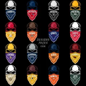 32 Bandana Football Designs Bundle PNG