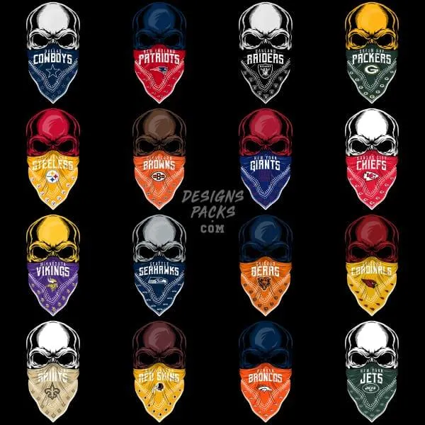 32 Bandana Football Designs Bundle PNG