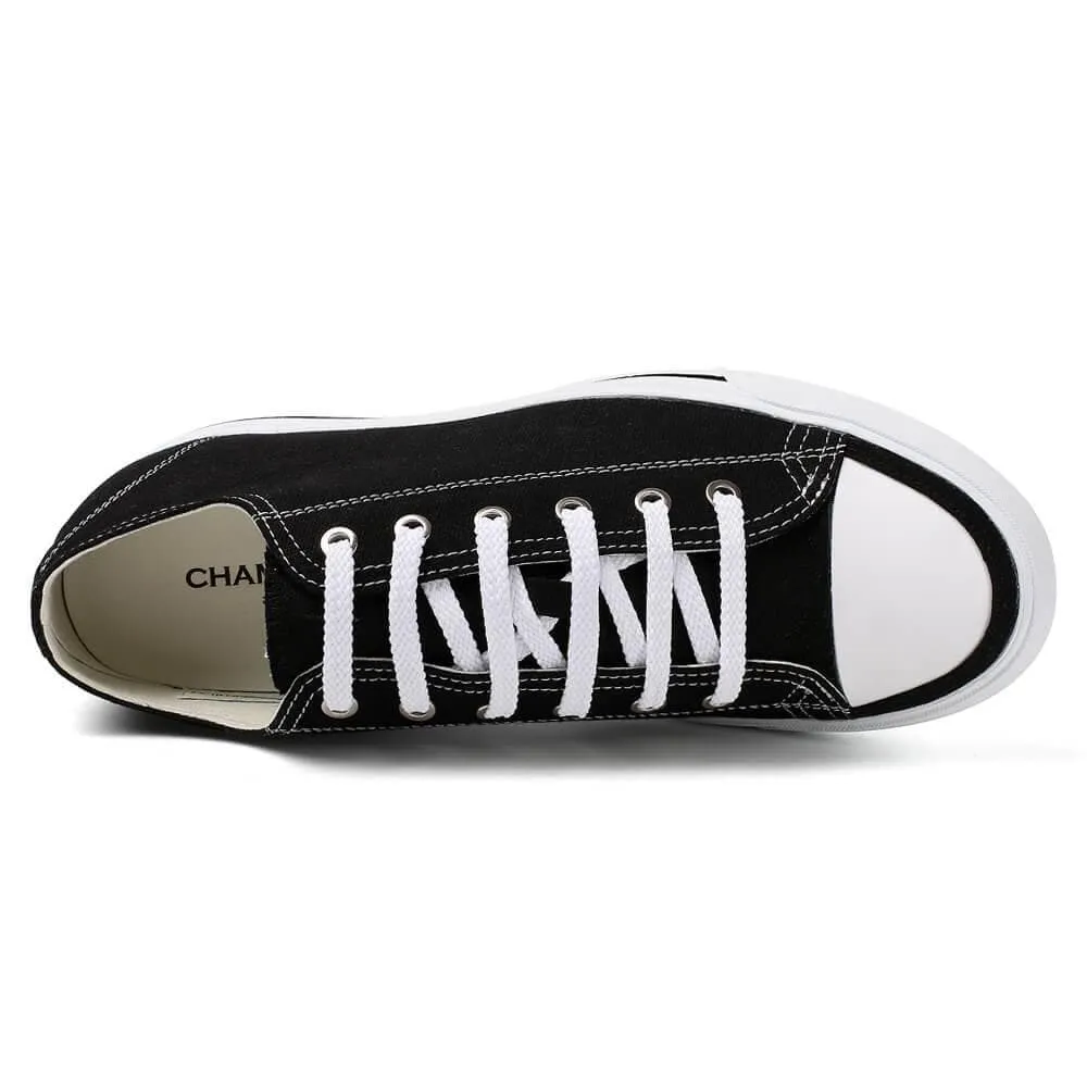 6 CM / 2.36 Inches  CMR CHAMARIPA Canvas Elevator Shoes Add Height Shoes for Men