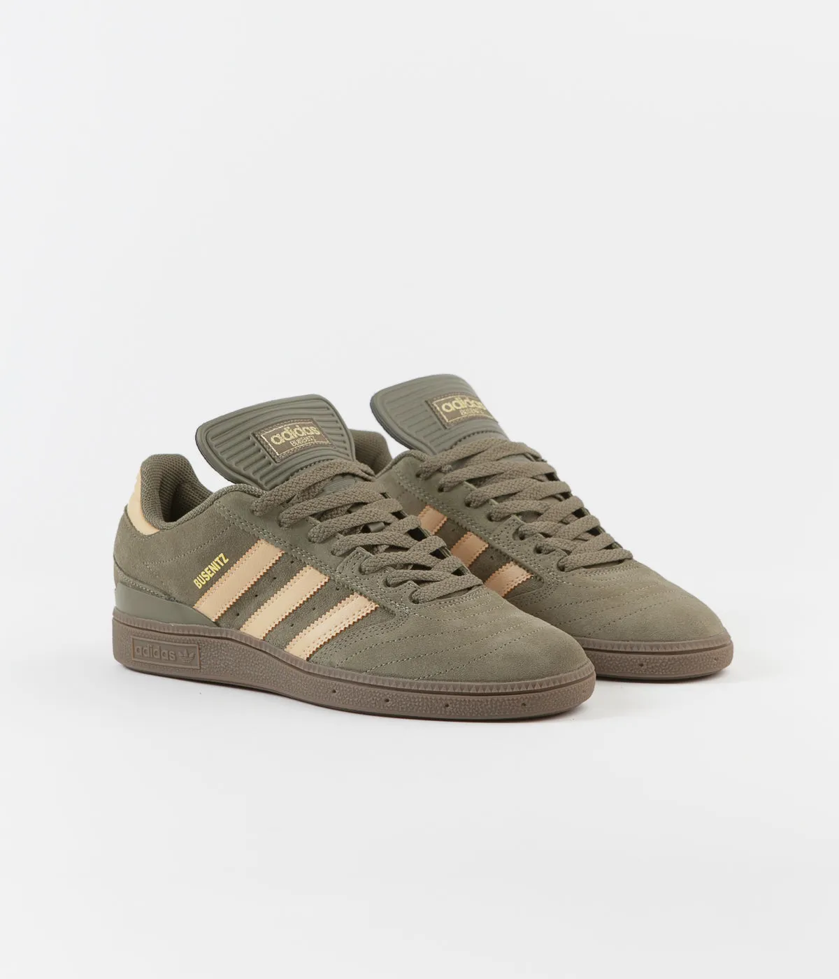 Adidas Busenitz Shoes - Raw Khaki / Glow Orange / White