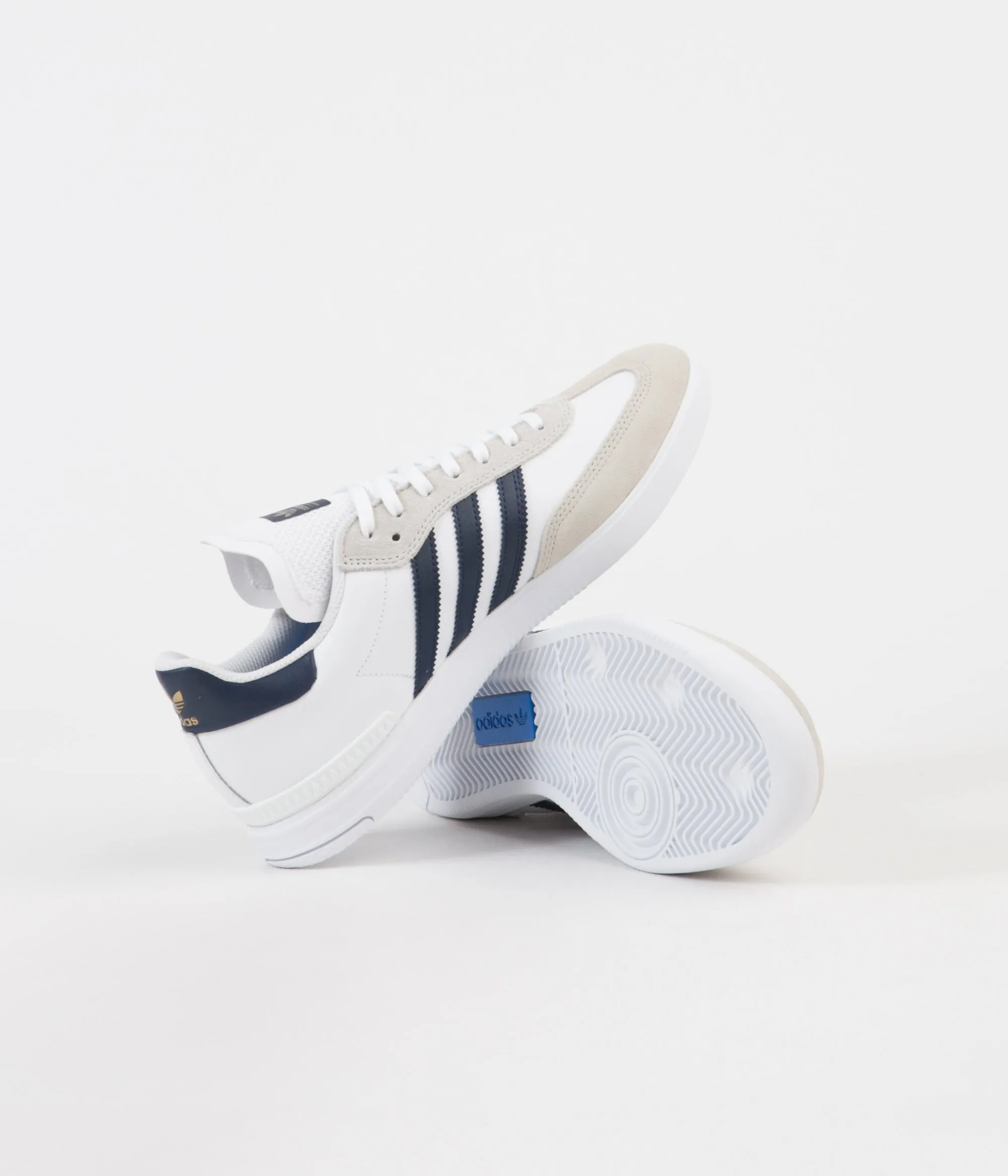 Adidas Samba ADV Shoes - White / Collegiate Navy / Gold Metallic