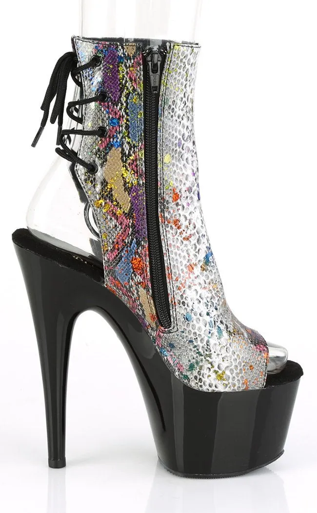 ADORE-1018SP Multi Snake Print Ankle Boots