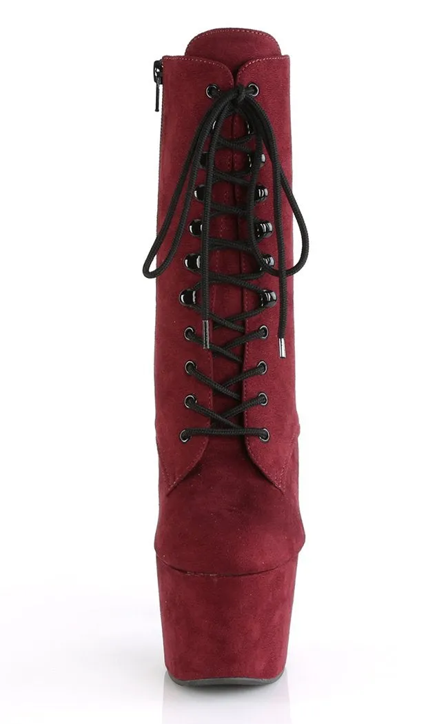 ADORE-1020FS Burgundy Suede Ankle Boots