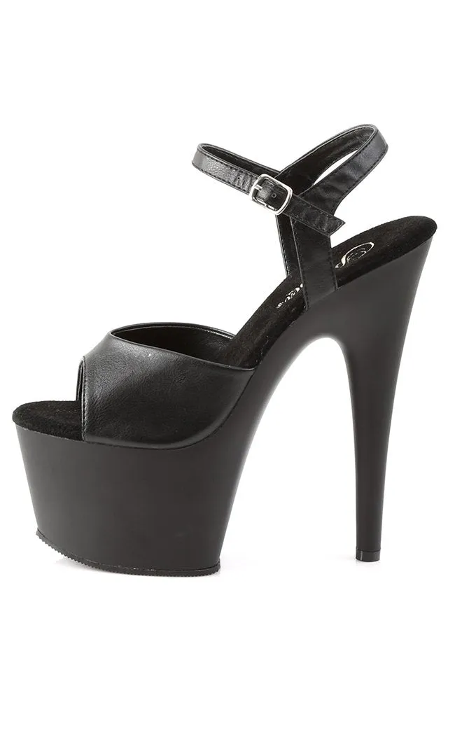 ADORE-709 Black Vegan Leather Heels