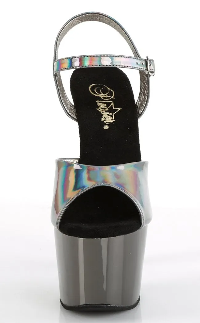 ADORE-709HGCH Pewter Hologram & Chrome Heels