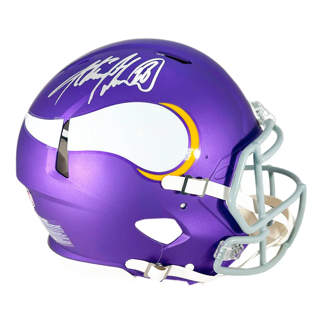 Adrian Peterson Signed Minnesota Vikings Authentic Tribute Speed Full-Size Football Helmet (Beckett)