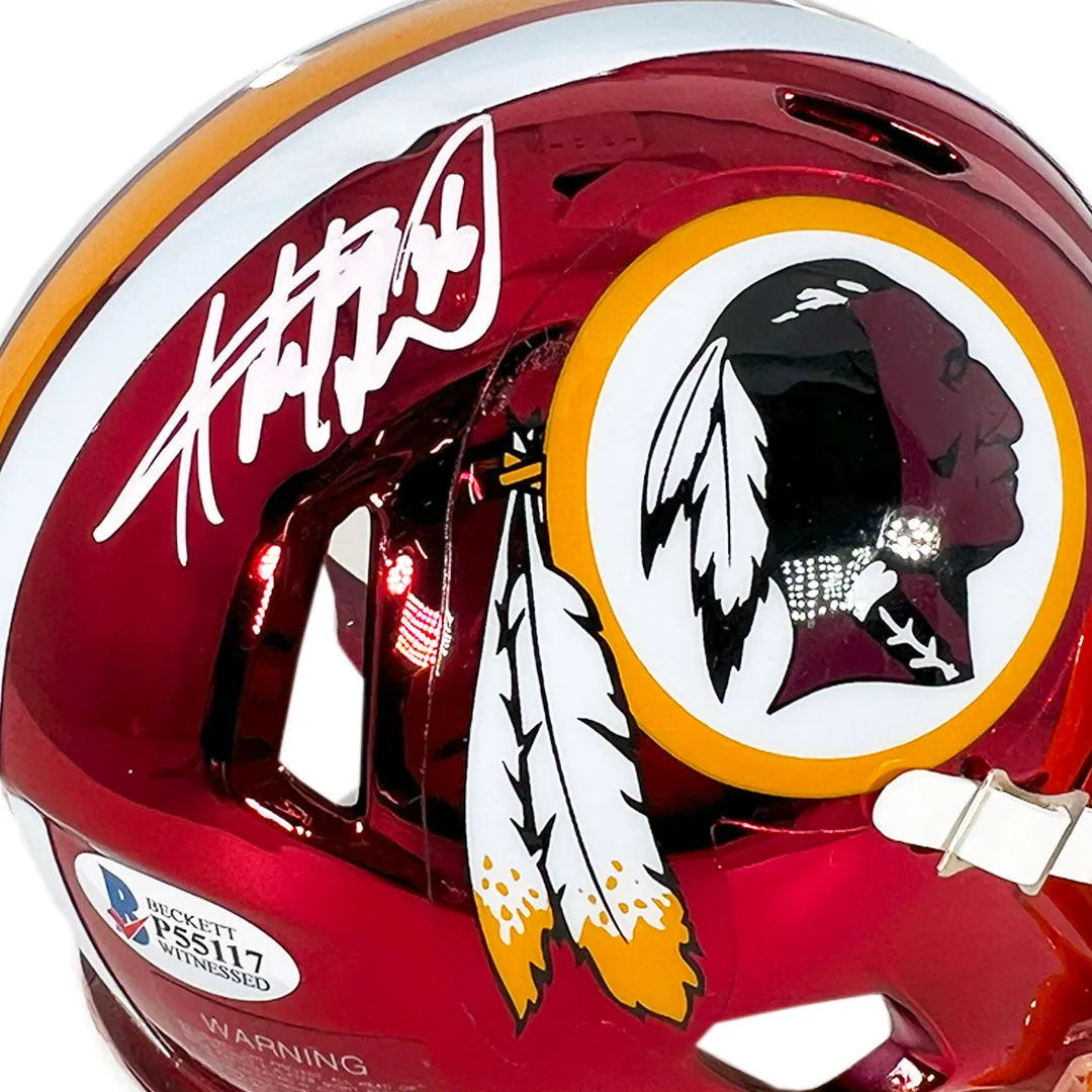 Adrian Peterson Signed Washington Redskins Chrome Speed Mini Football Helmet (Beckett)