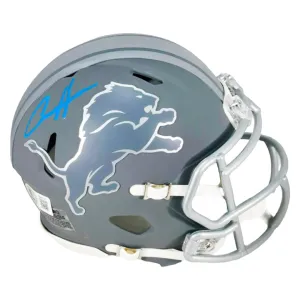 Aidan Hutchinson Signed Detroit Lions Slate Alternate Speed Mini Football Helmet (Beckett)