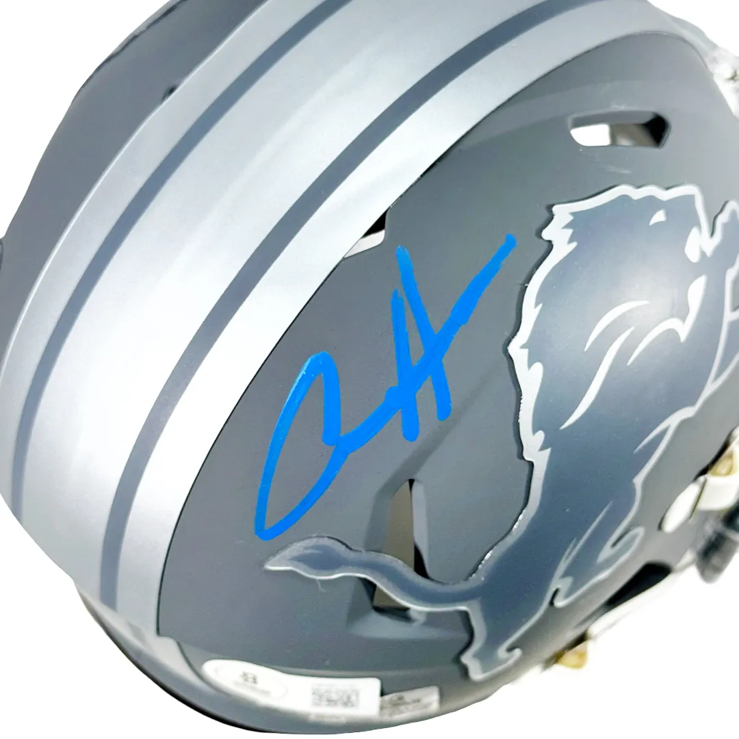 Aidan Hutchinson Signed Detroit Lions Slate Alternate Speed Mini Football Helmet (Beckett)