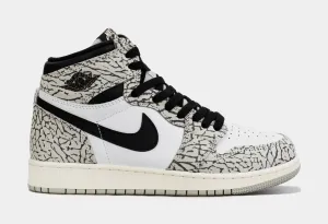 Air Jordan 1 Retro White Cement Grade School Lifestyle Shoes (White/Grey)