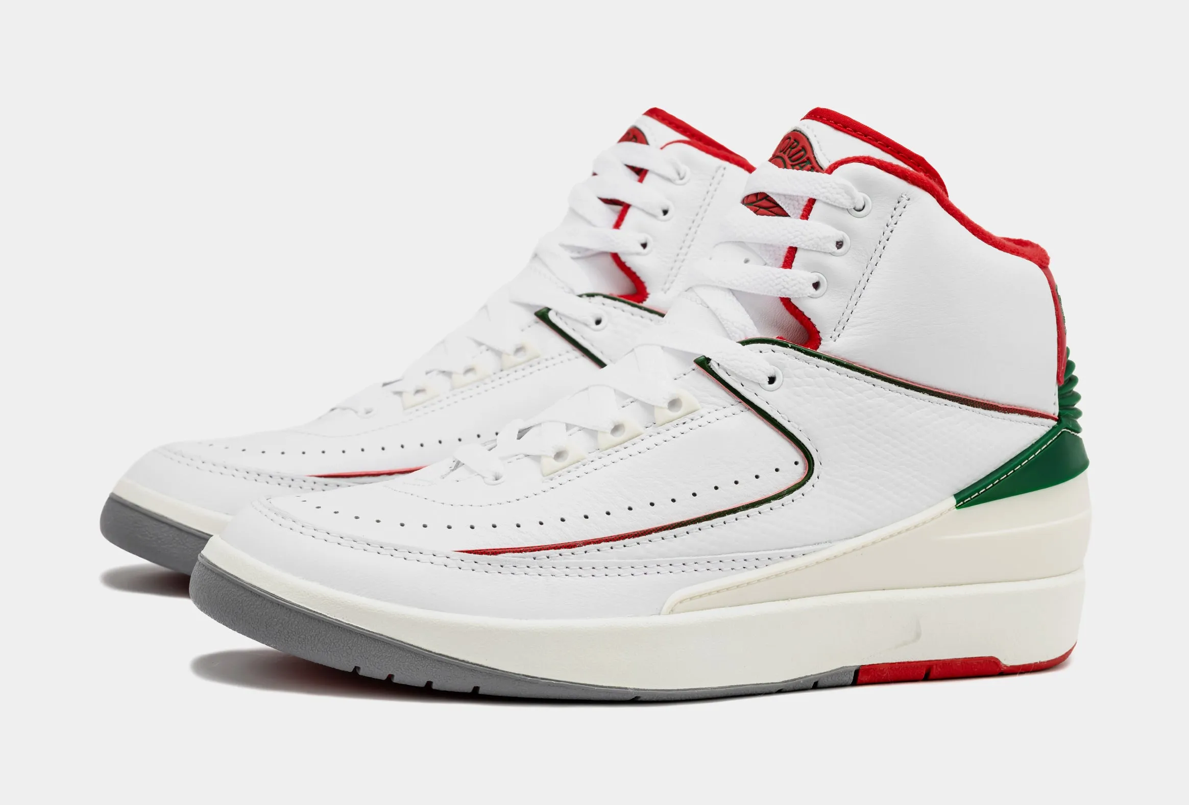 Air Jordan 2 Retro Italy Mens Lifestyle Shoes (White/Fire Red)