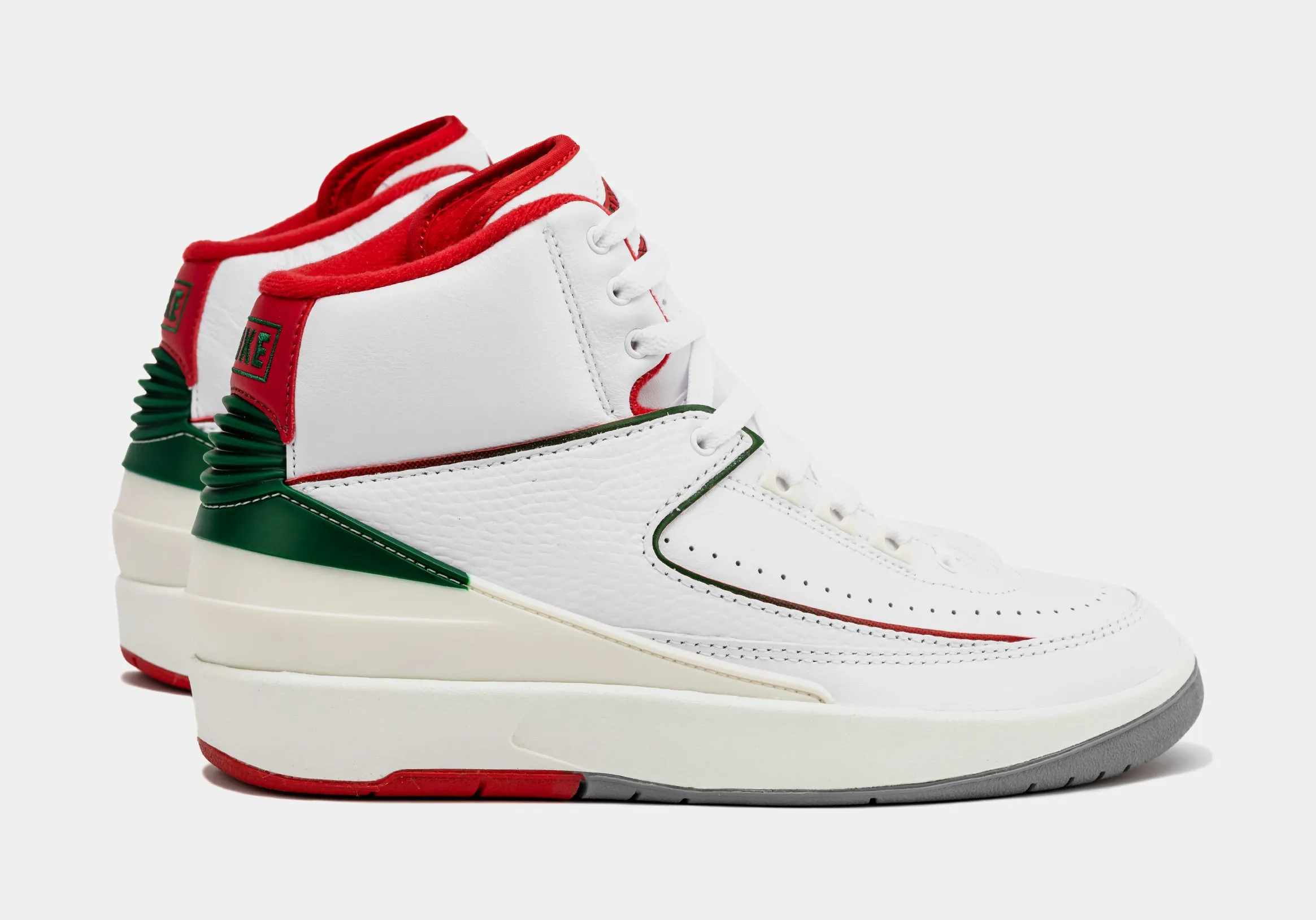 Air Jordan 2 Retro Italy Mens Lifestyle Shoes (White/Fire Red)