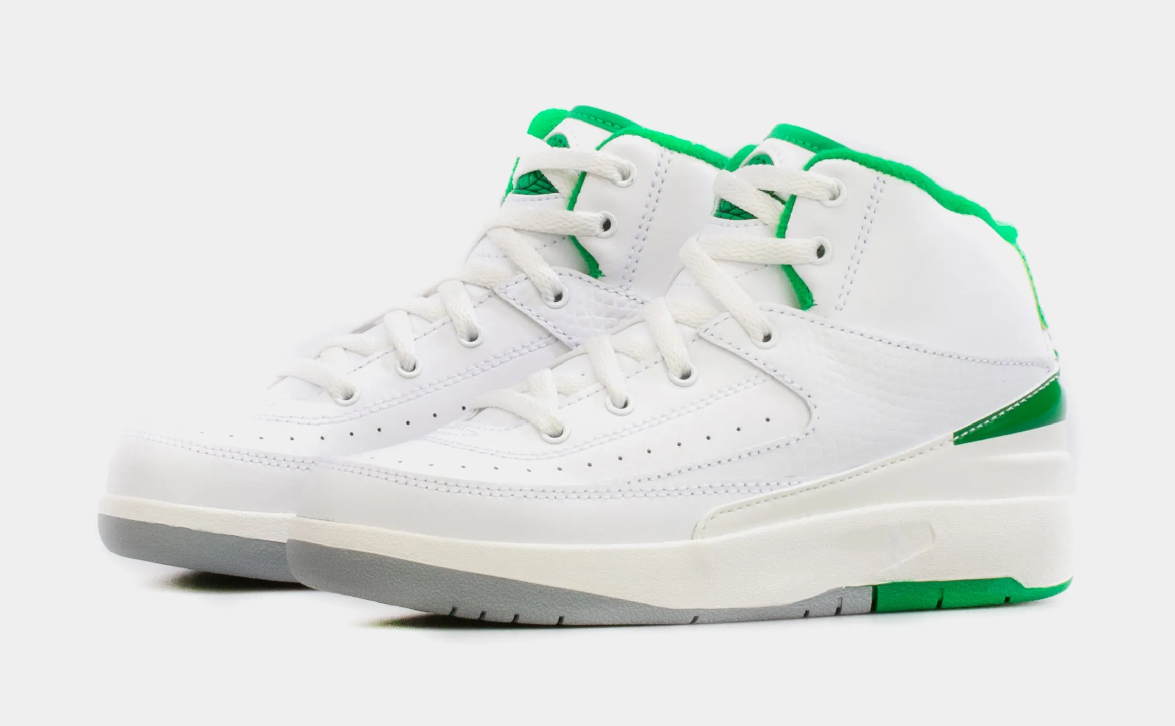 Air Jordan 2 Retro Lucky Green Preschool Lifestyle Shoes (White/Green) Free Shipping