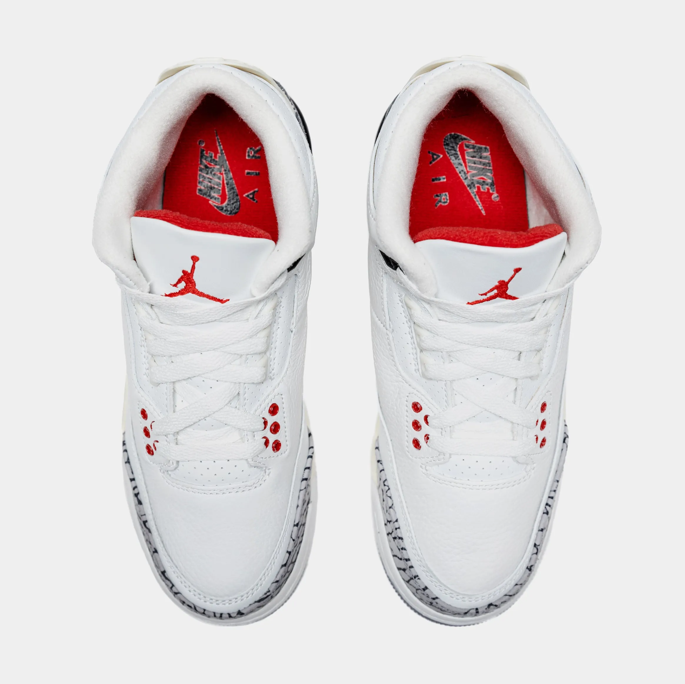 Air Jordan 3 Retro White Cement Reimagined Grade School Lifestyle Shoes (White/Grey)