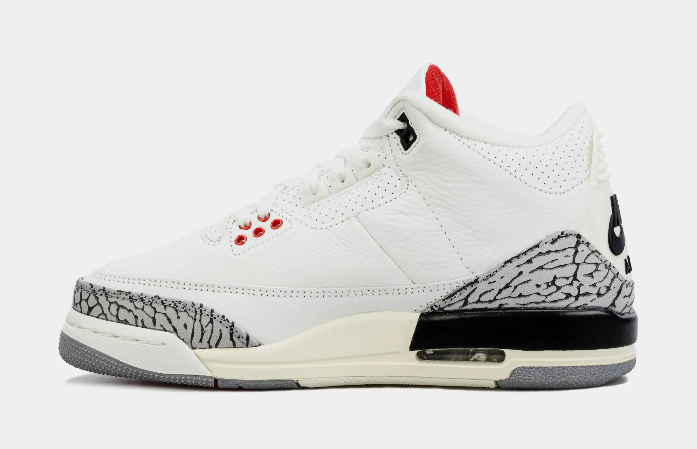 Air Jordan 3 Retro White Cement Reimagined Grade School Lifestyle Shoes (White/Grey)