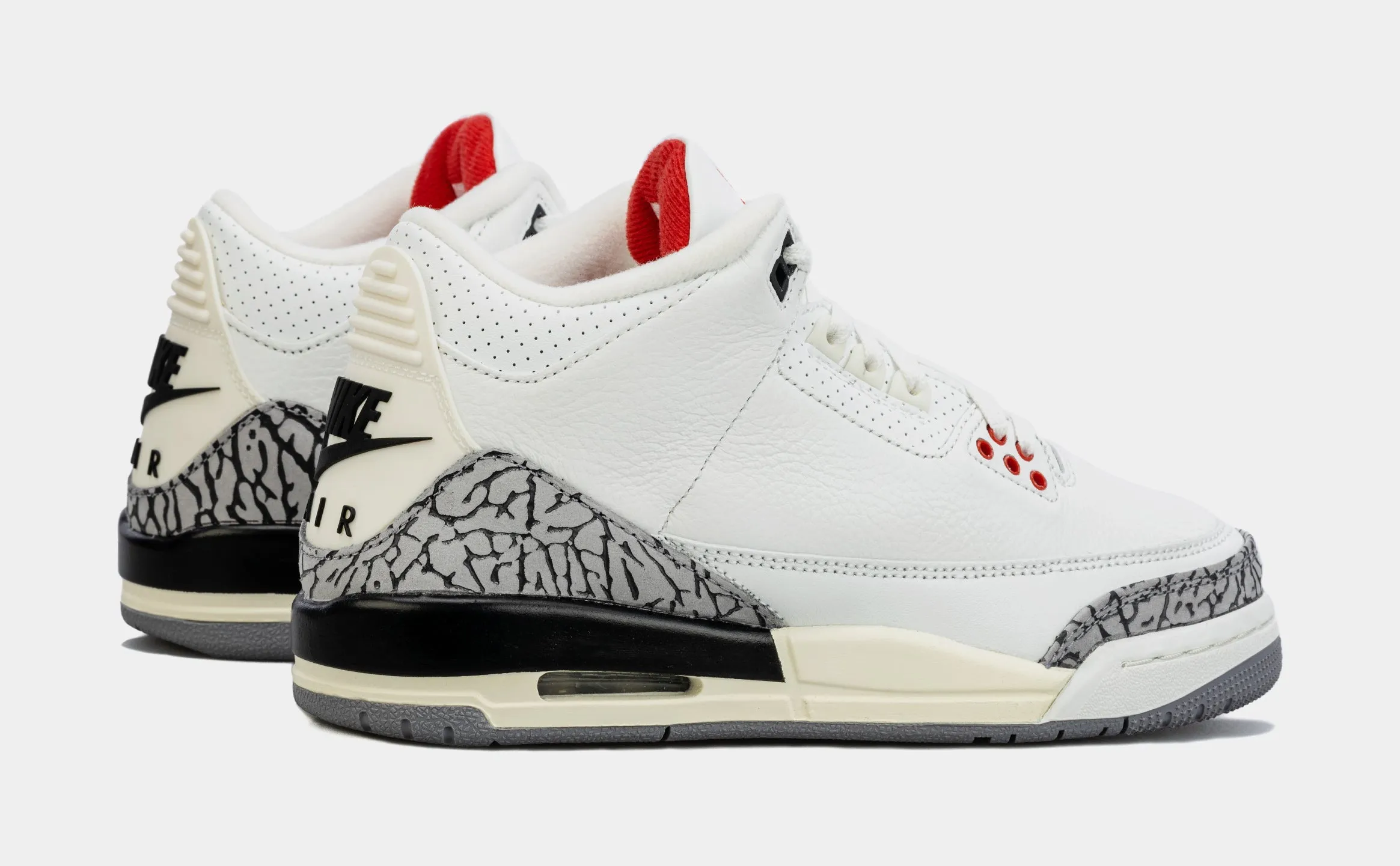 Air Jordan 3 Retro White Cement Reimagined Grade School Lifestyle Shoes (White/Grey)