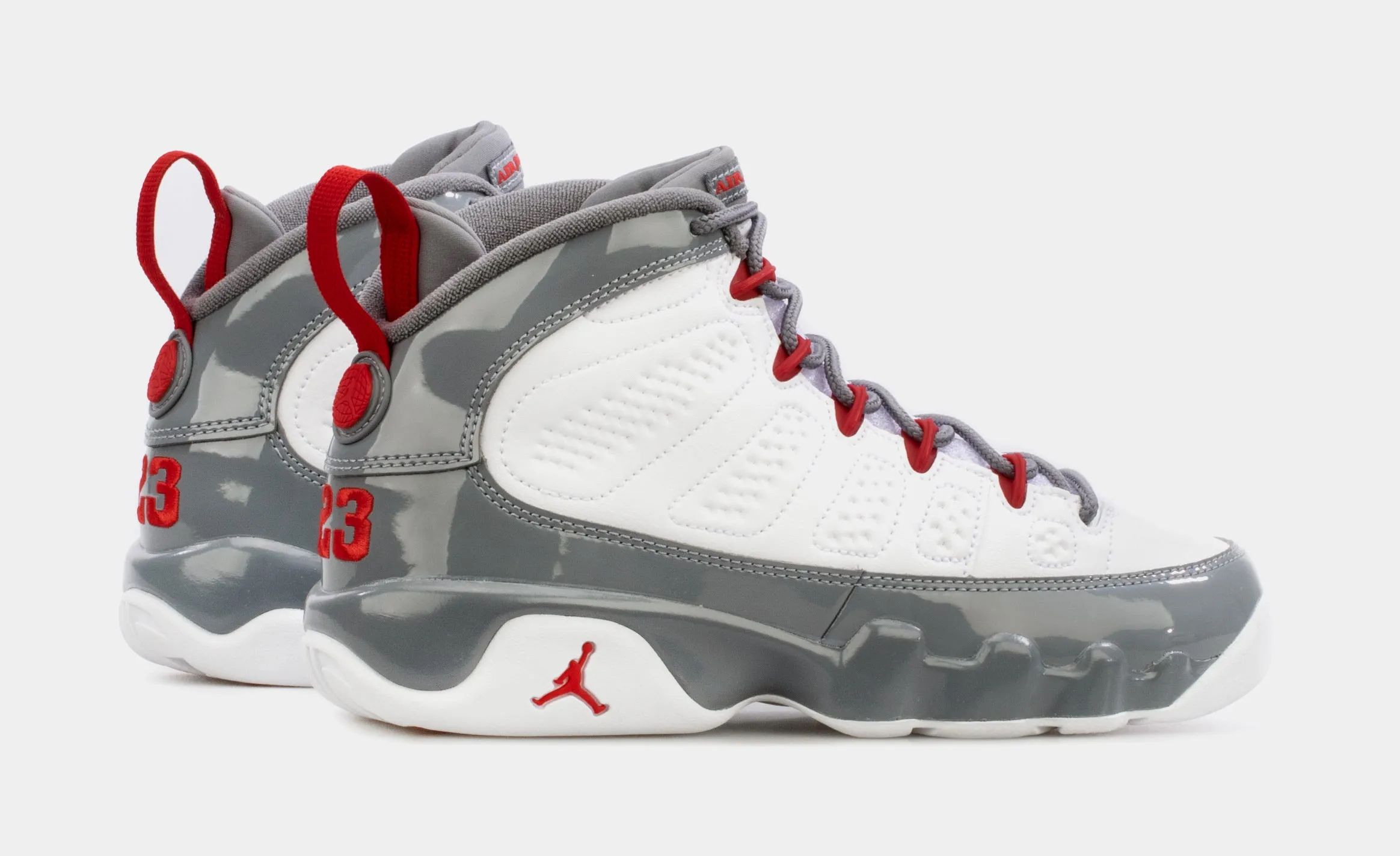 Air Jordan 9 Retro Fire Red Grade School Lifestyle Shoes (White/Red) Free Shipping