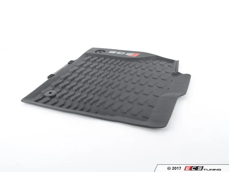 All-Weather Rubber Floor Mat Set - Black with 'SQ5' Logo