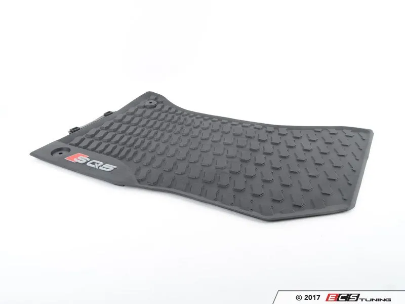 All-Weather Rubber Floor Mat Set - Black with 'SQ5' Logo