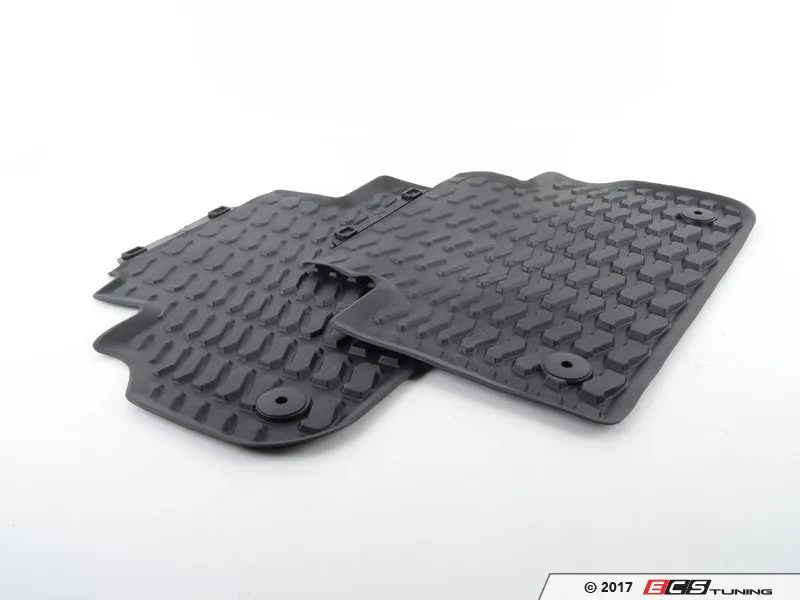 All-Weather Rubber Floor Mat Set - Black with 'SQ5' Logo