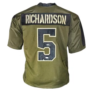 Anthony Richardson Signed Indianapolis Salute to Service Football Jersey (JSA)