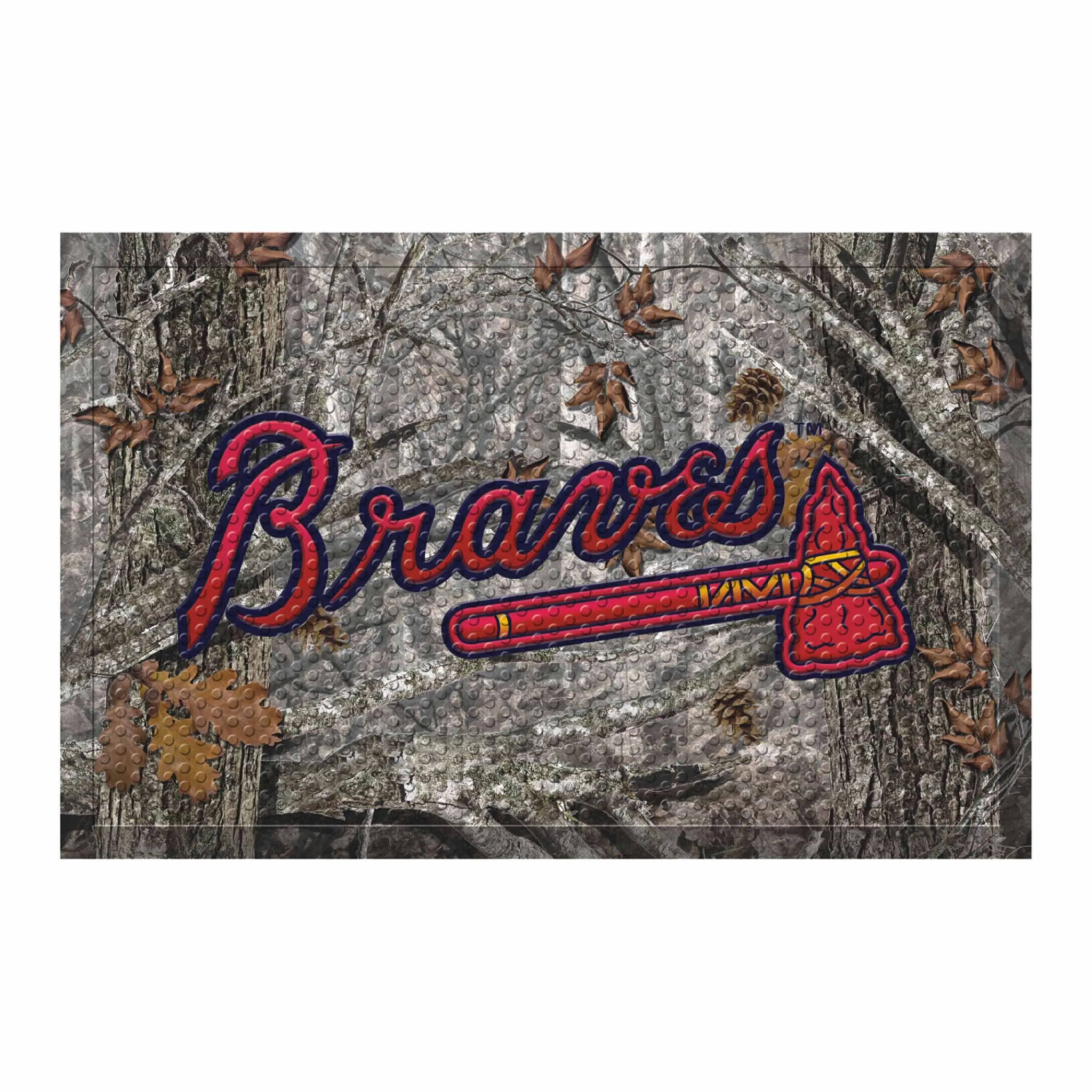 Atlanta Braves Rubber Scraper Door Mat Camo