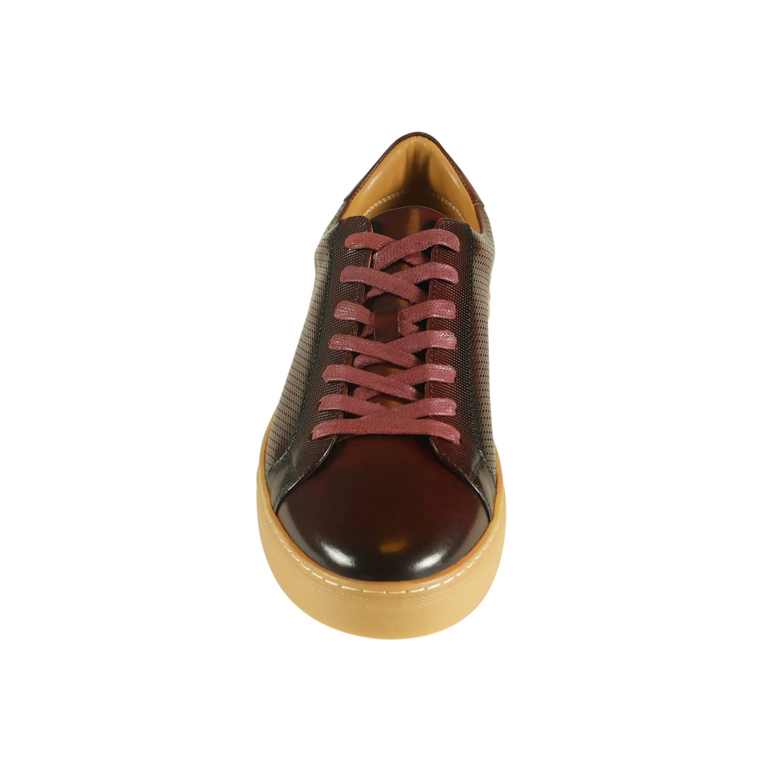 Azor La Mode Phoenix Leather Trainers Wine