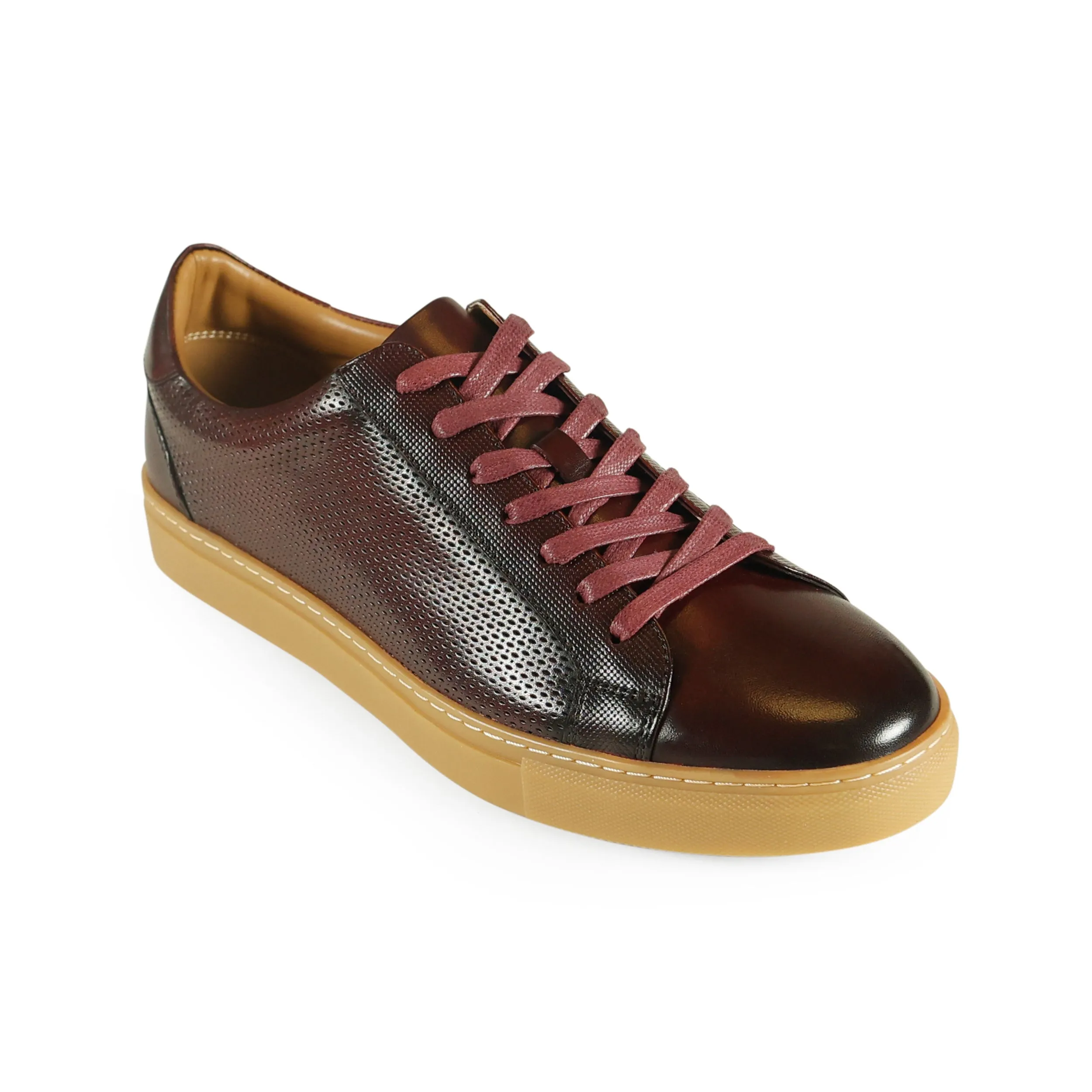 Azor La Mode Phoenix Leather Trainers Wine