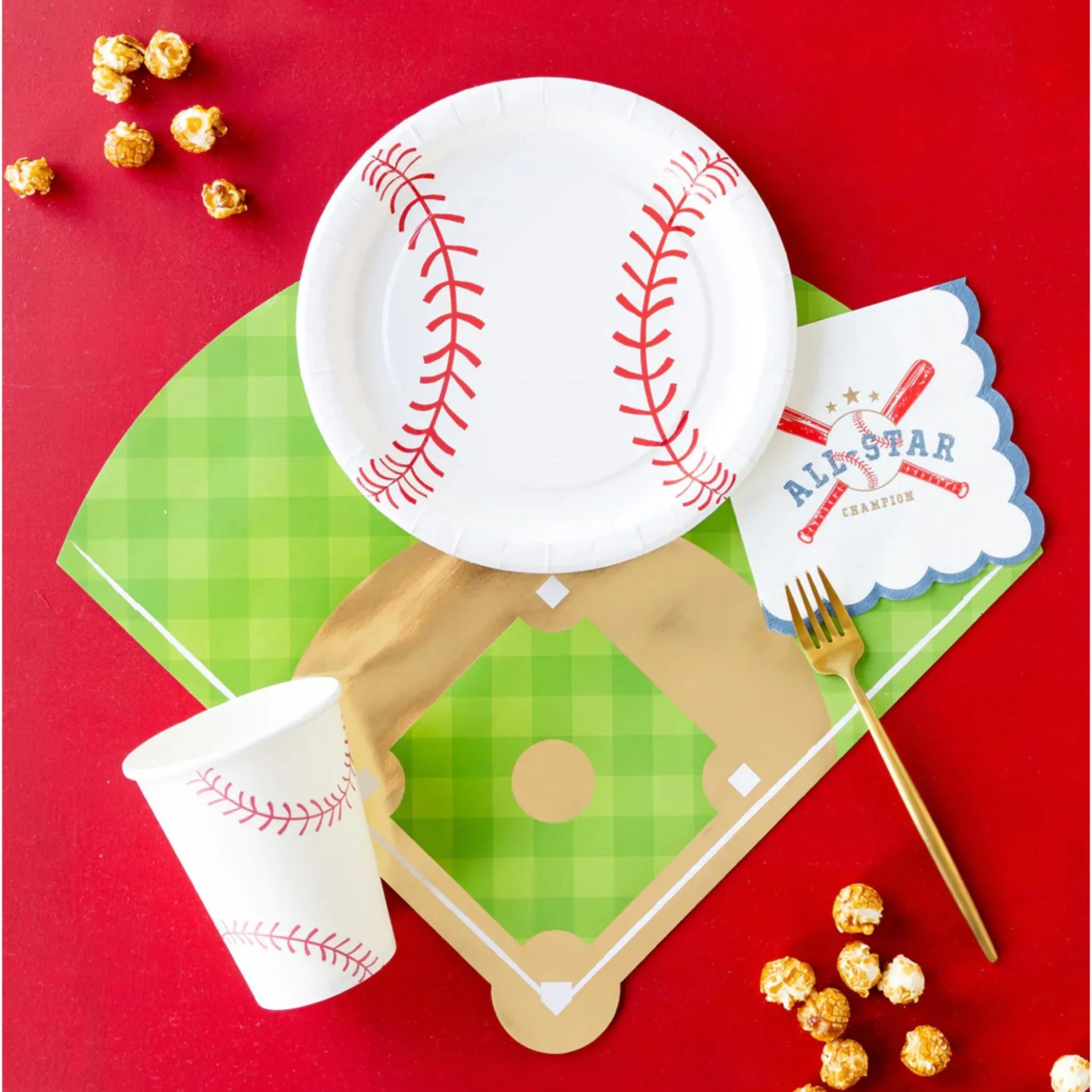 Baseball Ball Shaped Paper Party Plates | Package 8