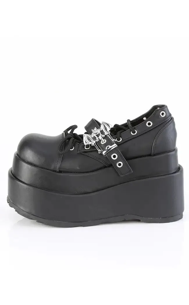 BEAR-23 Black Vegan Leather Platform Mary Janes