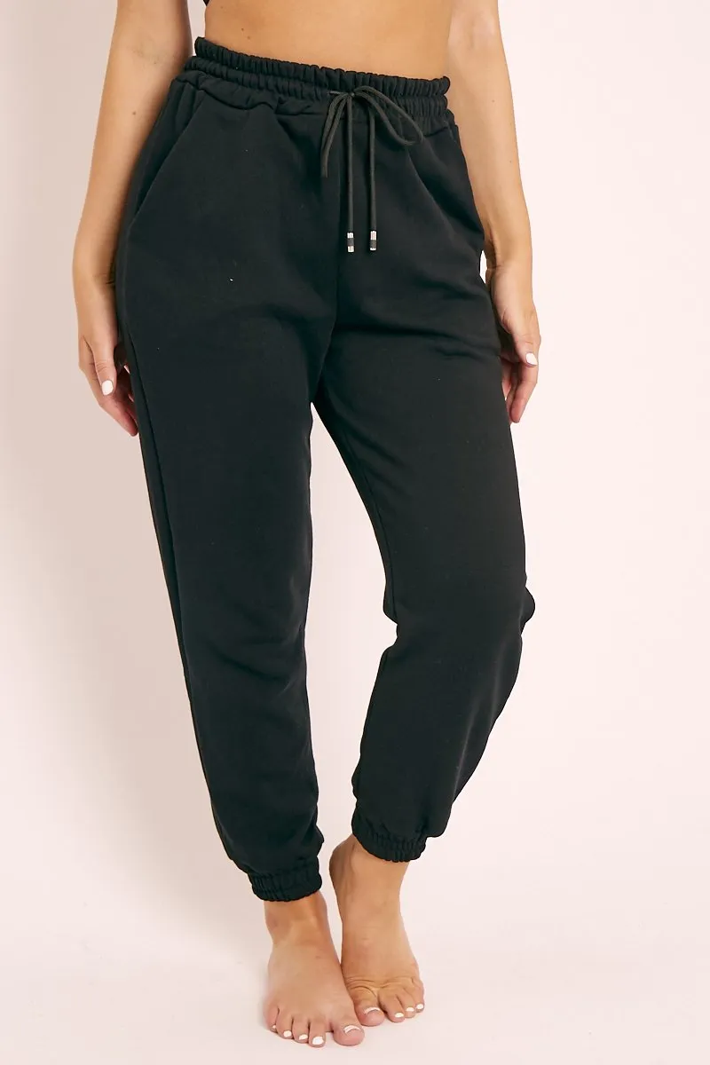 Black Drawstring Waist Joggers - Charley