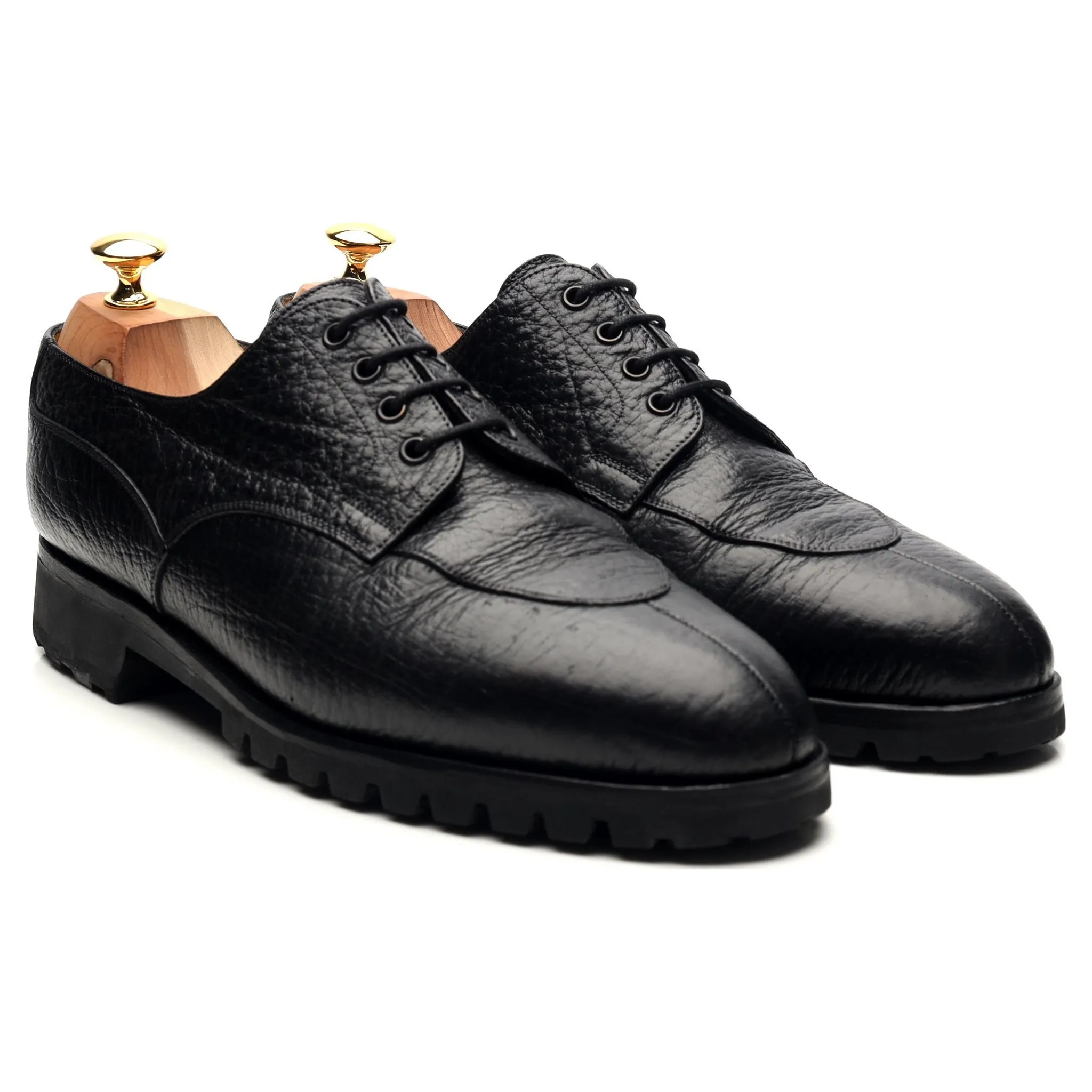 Black Leather Split Toe 10 D UK 10.5