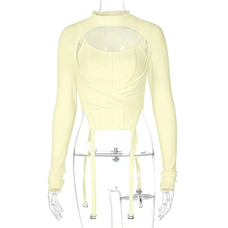 Blackpink Jennie Kim Style Pastel Yellow Corset Top