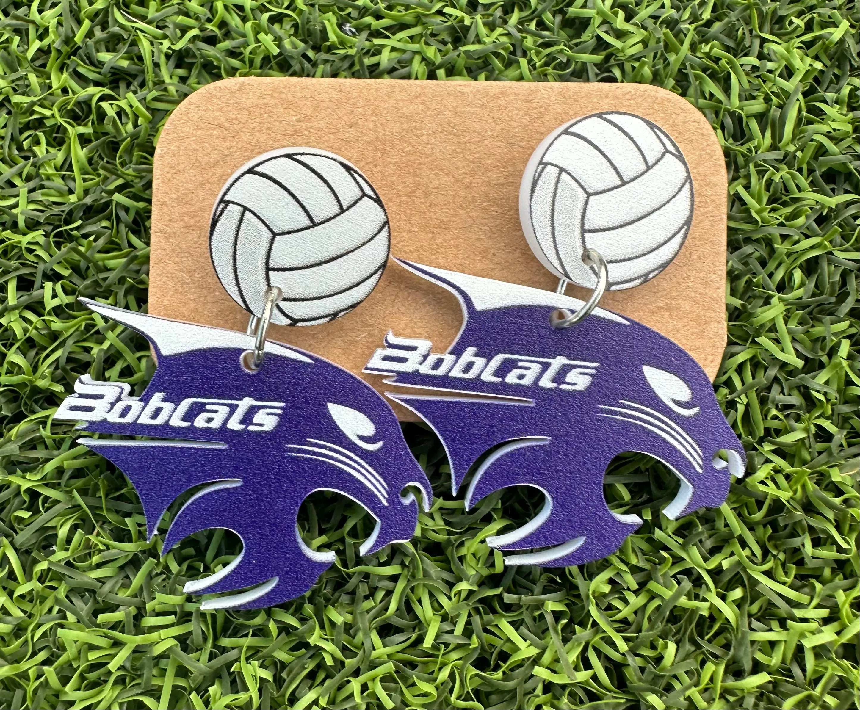 Bobcat Head Earrings (Various Sports)