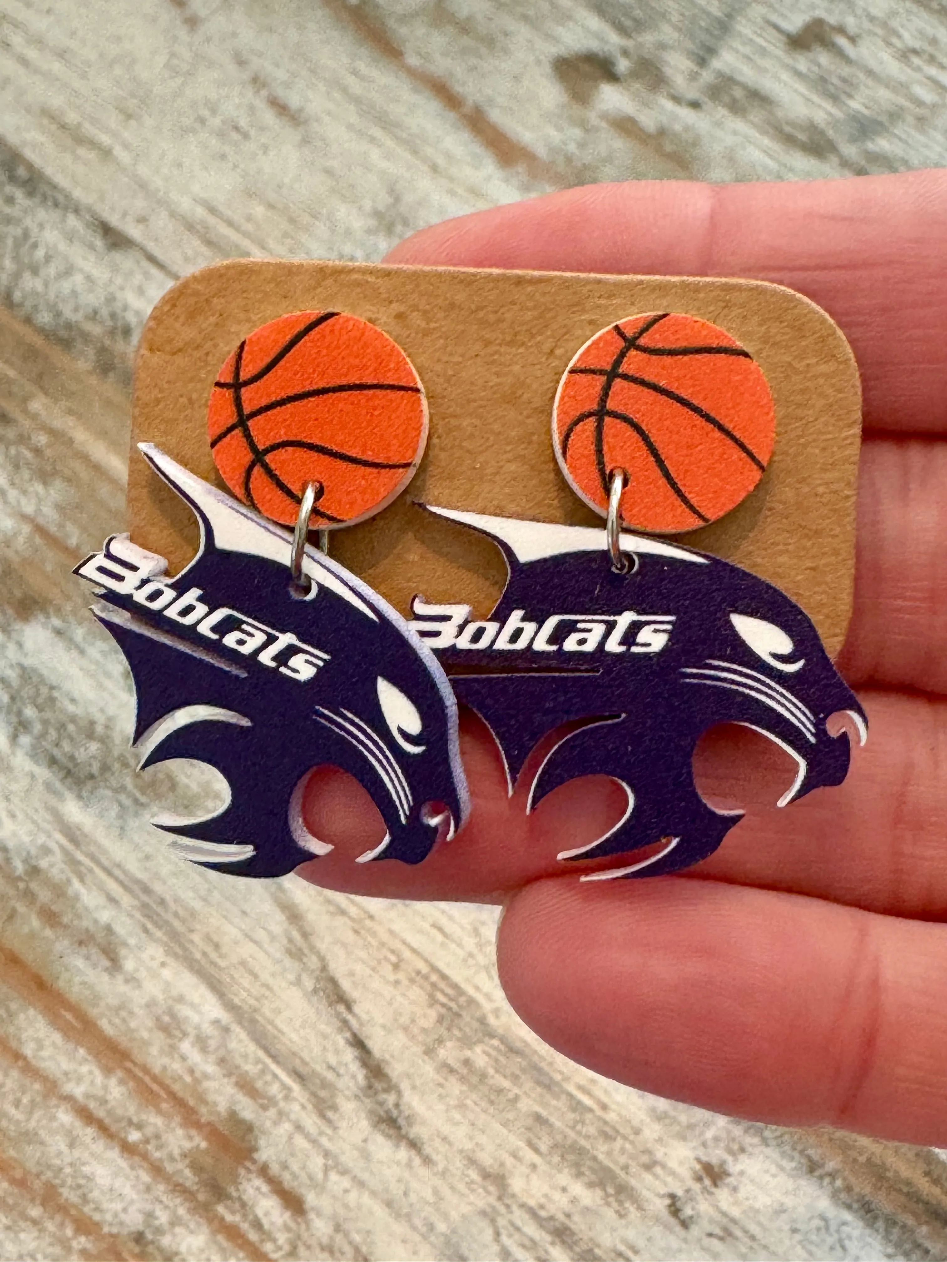 Bobcat Head Earrings (Various Sports)