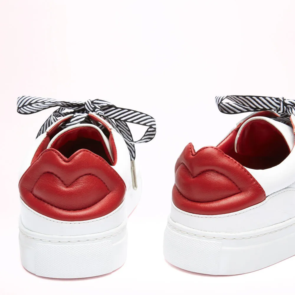 CHALK LEATHER LIPS NATASHA TRAINERS