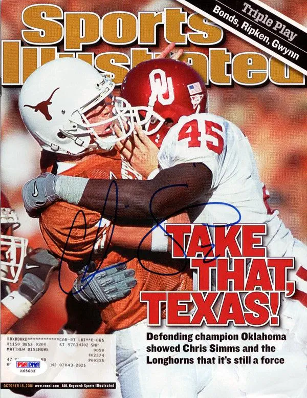 Chris Simms Autographed Sports Illustrated Magazine Texas Longhorns PSA/DNA #X65633