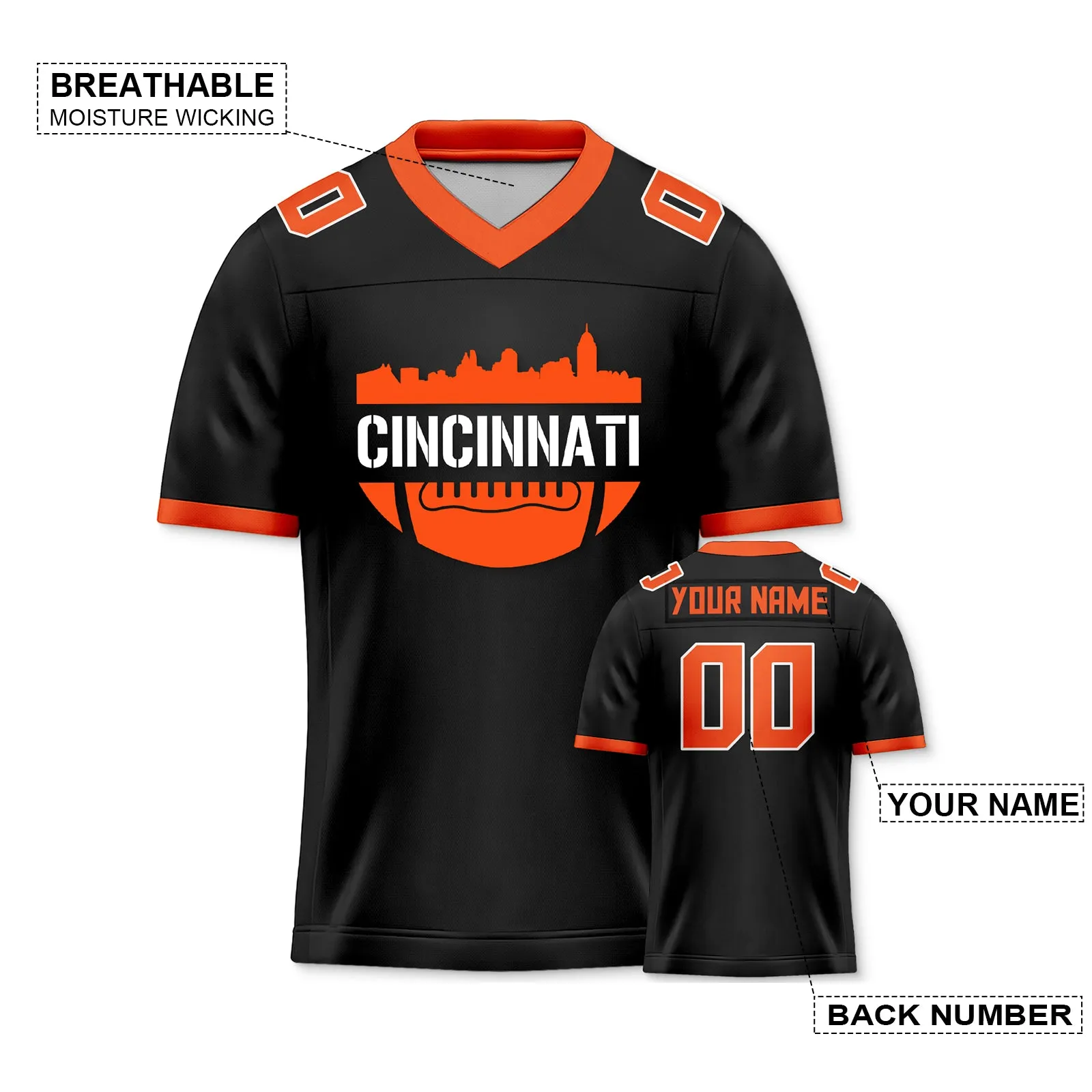 Cincinnati Bengals City Custom Football Jersey for Men Women Youth Personalized Name Number Sports Apparel Shirts for Fans Gifts