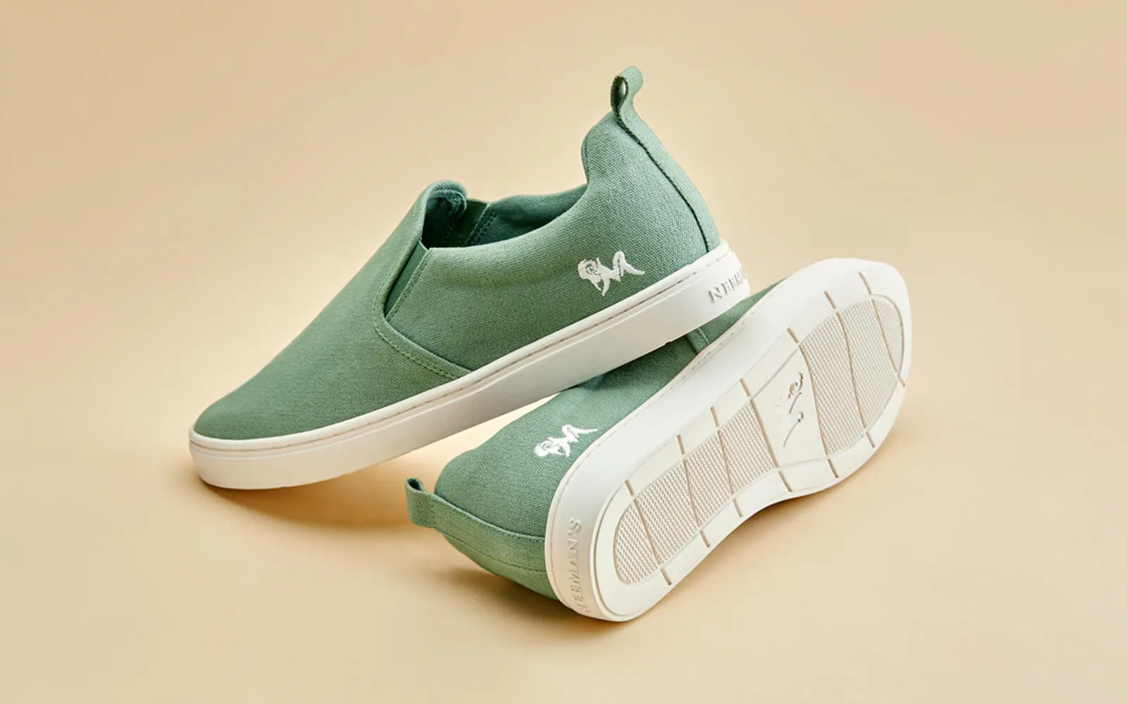 Cotton Slip Ons : Sage Green