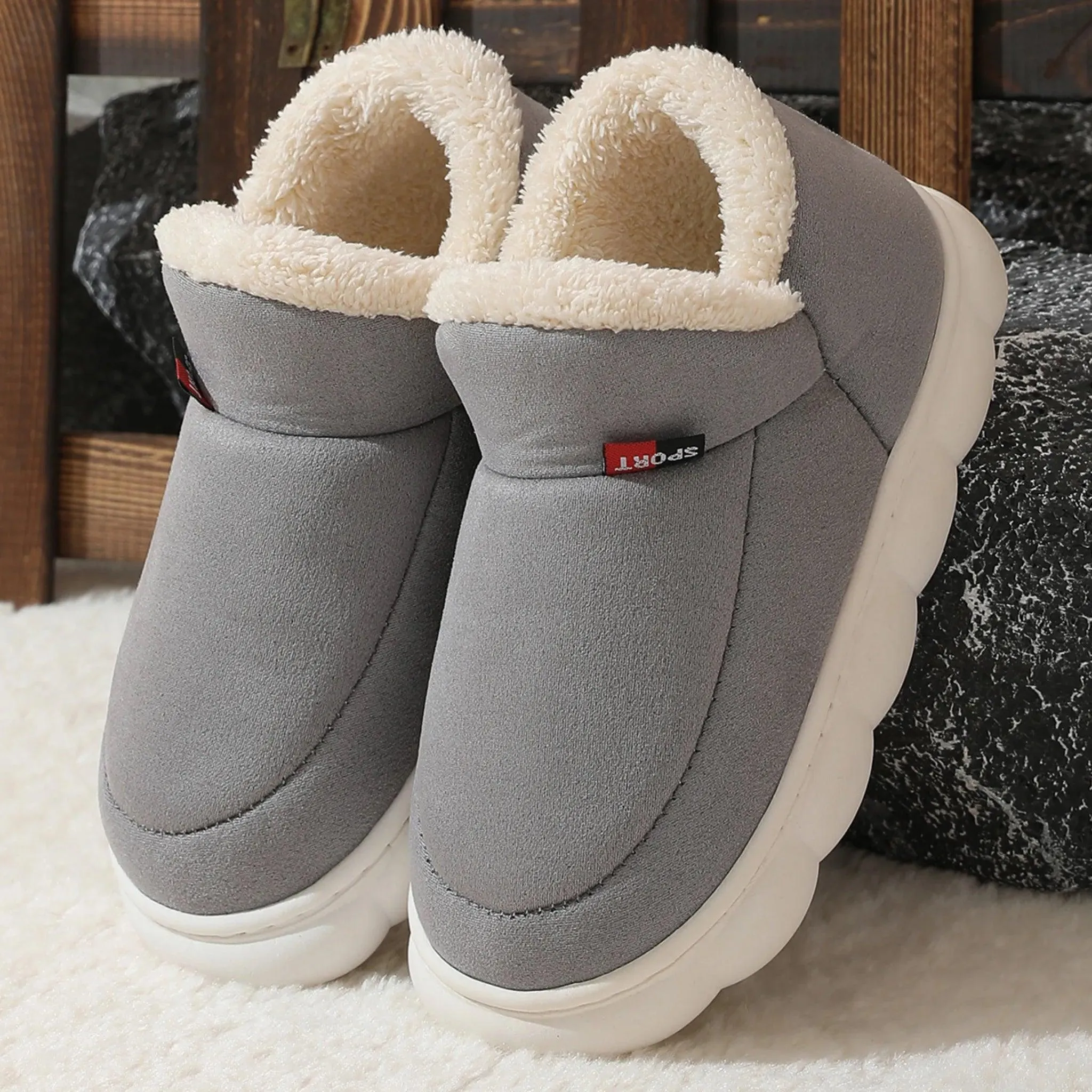 Cozy Plush Suede Winter Shoes – Thick-Soled House Shoes for All