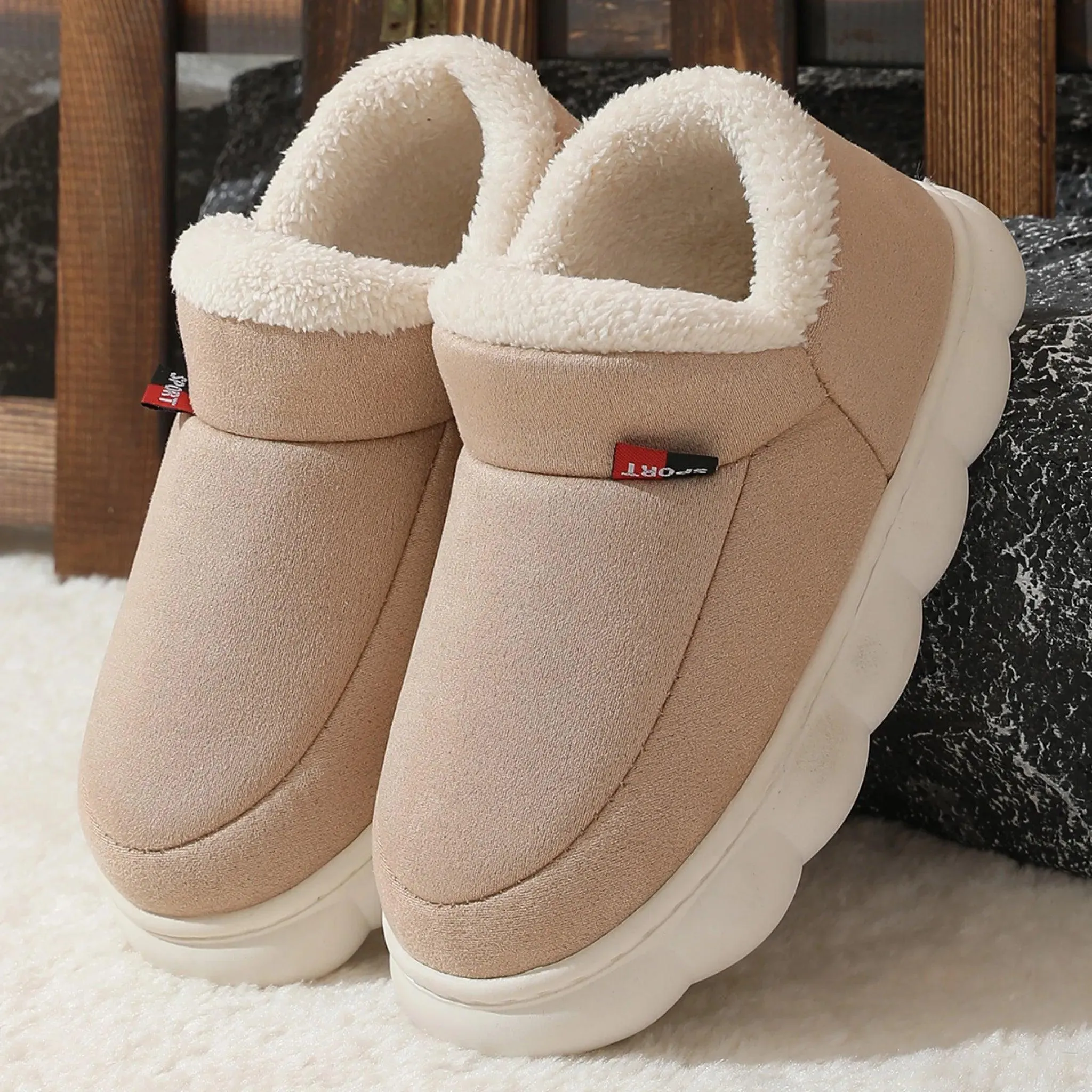 Cozy Plush Suede Winter Shoes – Thick-Soled House Shoes for All