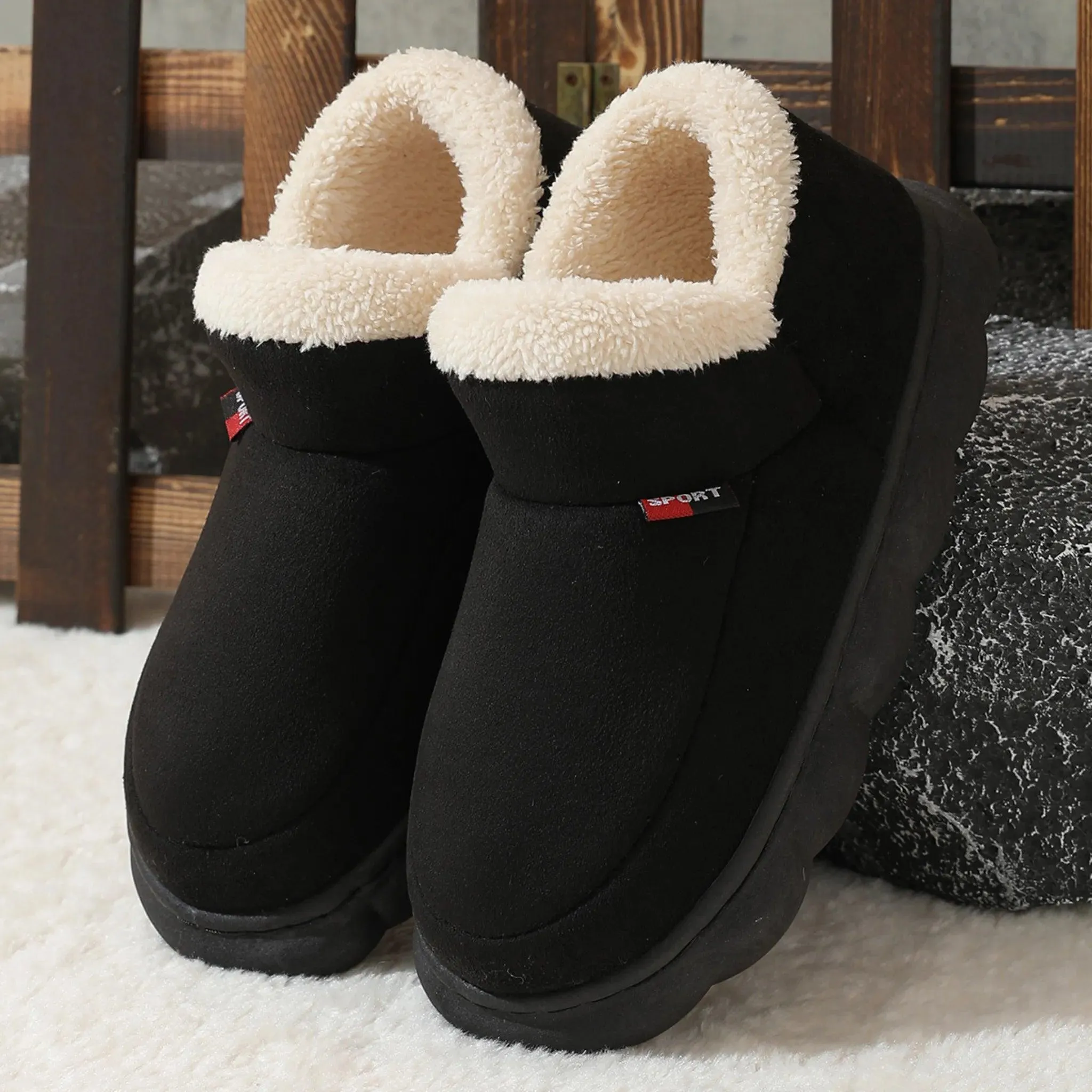 Cozy Plush Suede Winter Shoes – Thick-Soled House Shoes for All