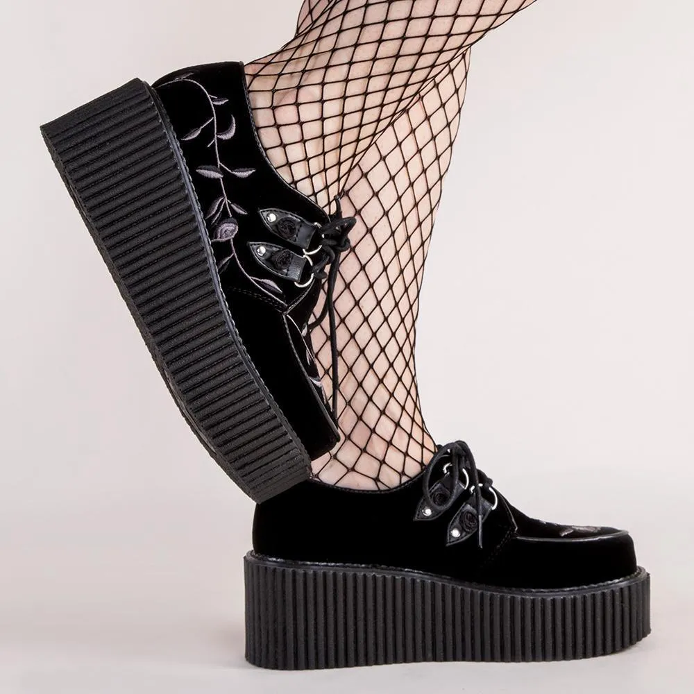 CREEPER-219 Black Velvet Creepers