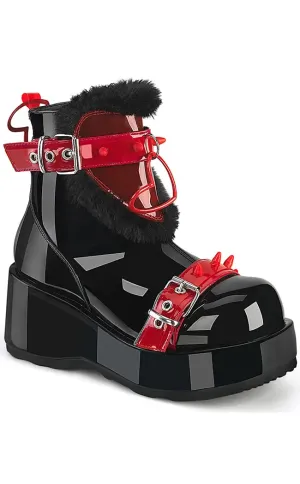 CUBBY-57 Black/Red Patent Ankle Boots