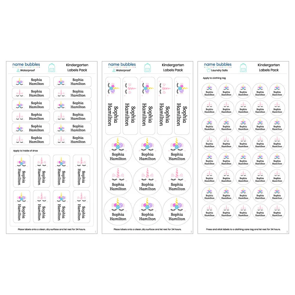 Custom Kindergarten Labels Pack