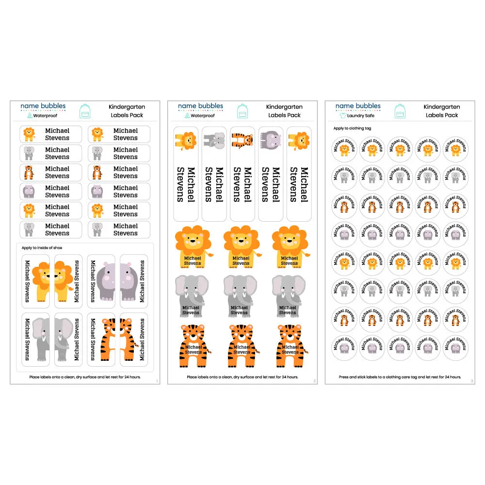 Custom Kindergarten Labels Pack